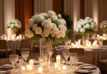 Elegant floral centerpieces at a wedding