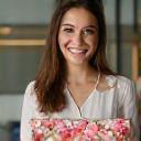 Melis Aksoy with flower delivery box